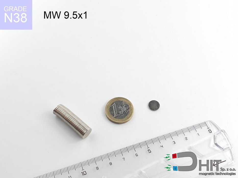 MW 9.5x1 [N38] - magnes okrągły mocny 170 szt.