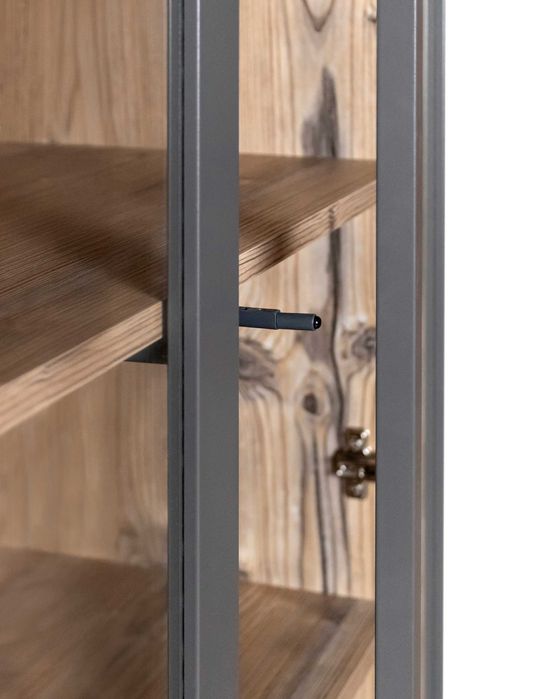 Witryna przeszklona wysoka do salonu 79,5 × 40 × 206,4 cm