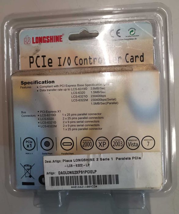Longshine PCIe I/O Controller series 2S1P (LCS-6322)