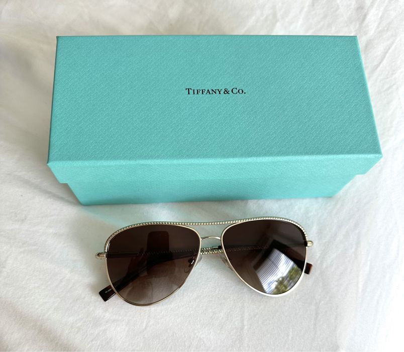 Óculos de sol Tiffany & Co Diamond Point Aviator NOVOS