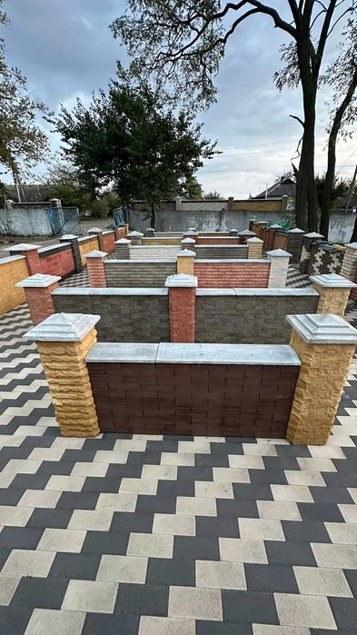 Пустотіла цегла на паркан, для стовпів паркану ТМ Євроцегла