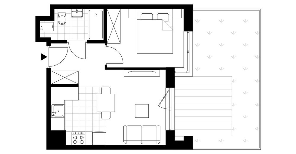 2-pokojowe mieszkanie 32 m² + ogródek Bezpośrednio - Widok 3
