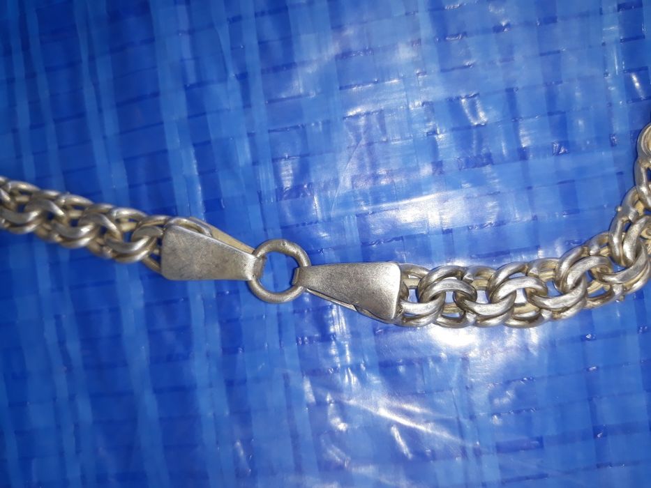 Мощьная серебрянная Цепь на шею серебро 925 Бисмарк 60 см вес 90 грамм