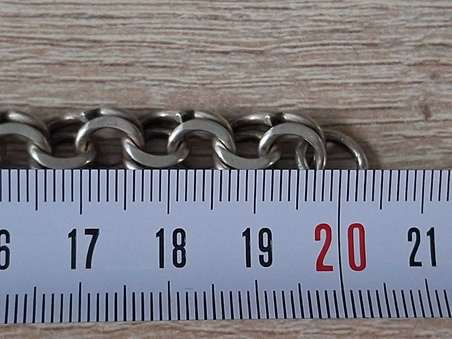 Bransoletka  męska splot garibaldi - srebrna , męska