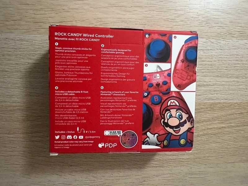 Comando Com Fio Nintendo Switch Super Mario Rock Candy