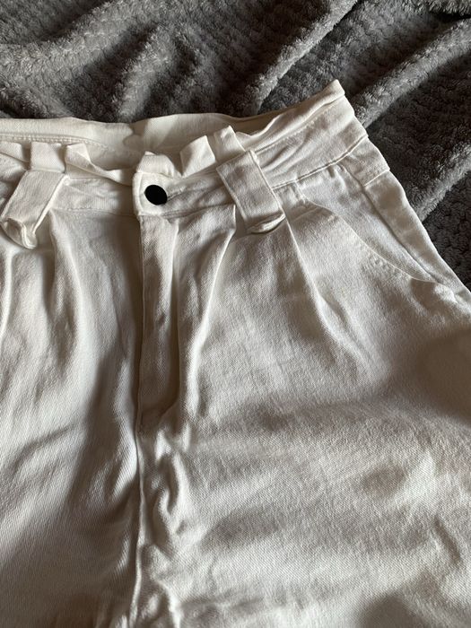 Білі штани з високою посадкою, розмір s