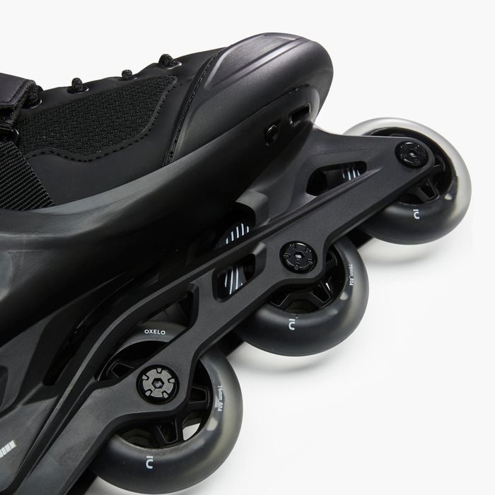 Patins em Linha Adulto FIT100 Preto/Prateado