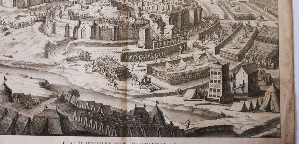 Tomada de Jerusalém por Nabucodonosor  gravura de Picart 1722