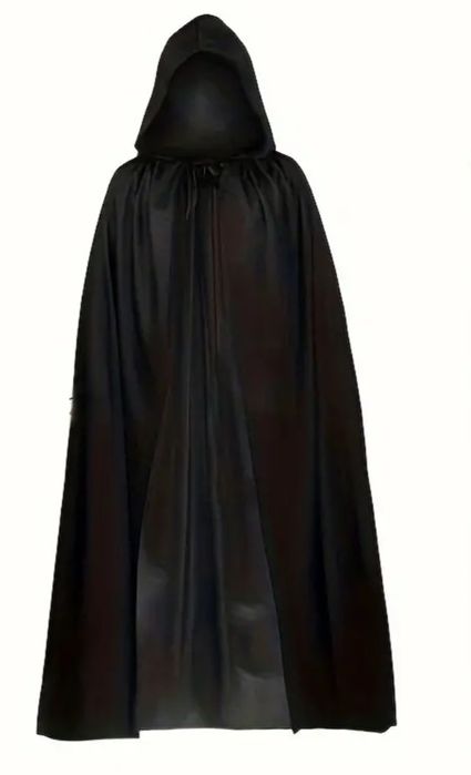 Czarna peleryna długa halloween