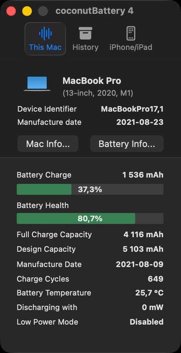 MacBook Pro 13" M1 2020 | 16GB RAM | 512GB SSD | Space Gray | Como novo