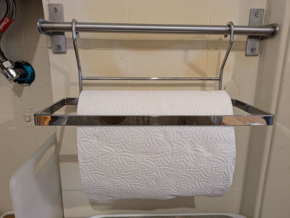 Suporte para papel de cozinha em inox