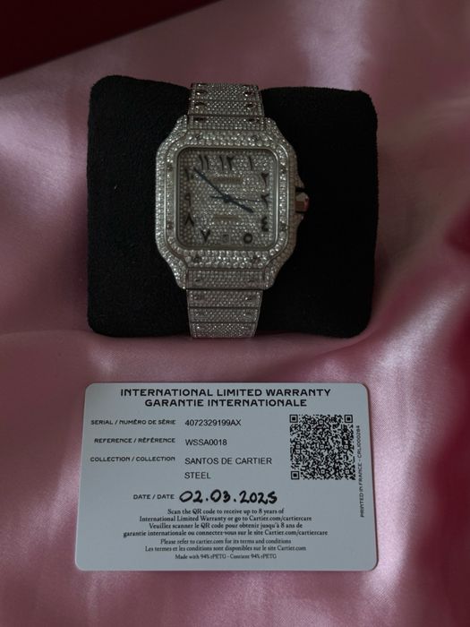 Cartier Santos de Cartier Large „Iced Out” Custom Arabic Dial (2025) L