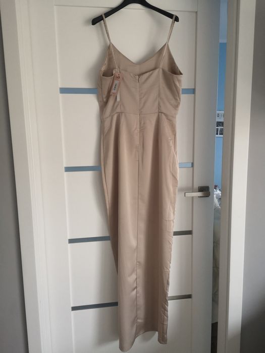 Sukienka maxi champagne Zalando nowa z metką L