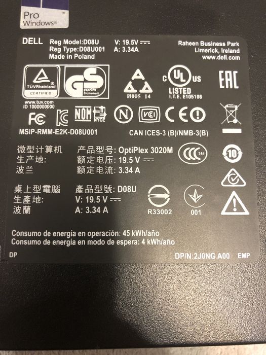 Мінікомп’ютер DELL OptiPlex 3020 Micro | Intel Core i3-4160T