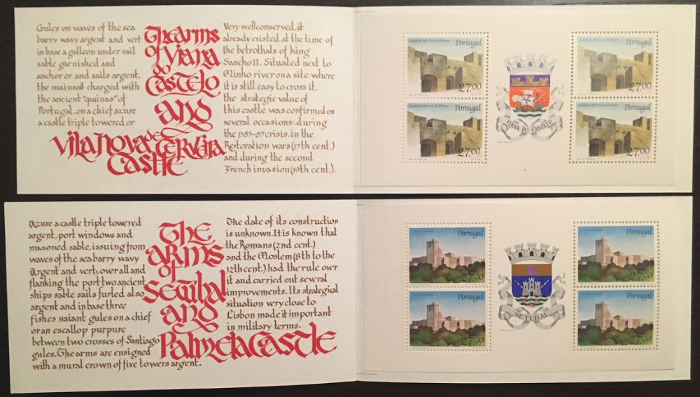 mini carteiras de selos de Portugal - anos 80