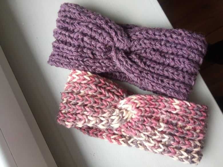 Opaska wełniana dziergana ręczna robota hand made