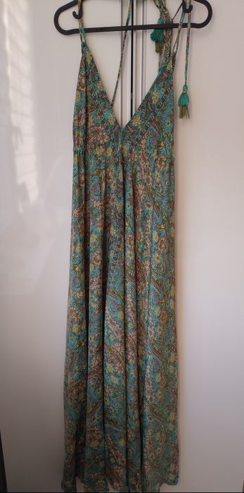 Długa sukienka maxi boho jedwab letnia plażowa One Size