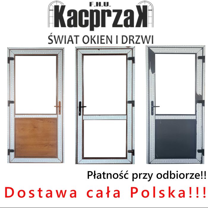 DRZWI Kacprzak 100x210 ZEWNĘTRZNE PCV Sklepowe Złoty dąb Lider OLX