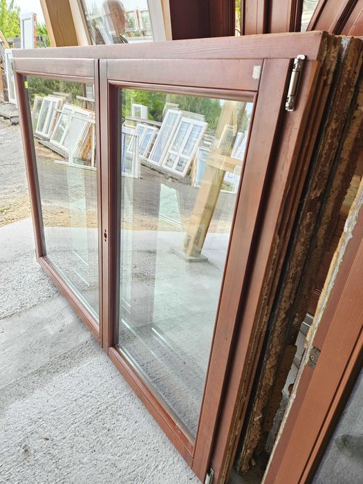 OKNA Drewniane Sosnowe Dwuskrzydłowe 186x137cm 3 sztuki okno