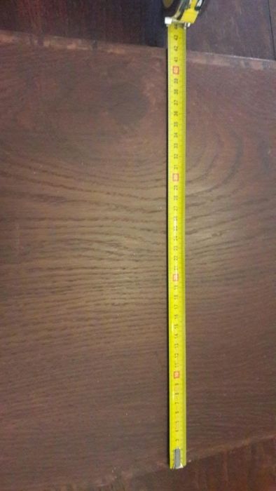 Mesa ortogonal de jantar de nogueira com 6 cadeiras