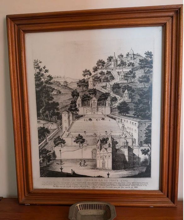 Gravura Antiga do Santuário de N. S. do Porto d'Ave (Ano 1862)