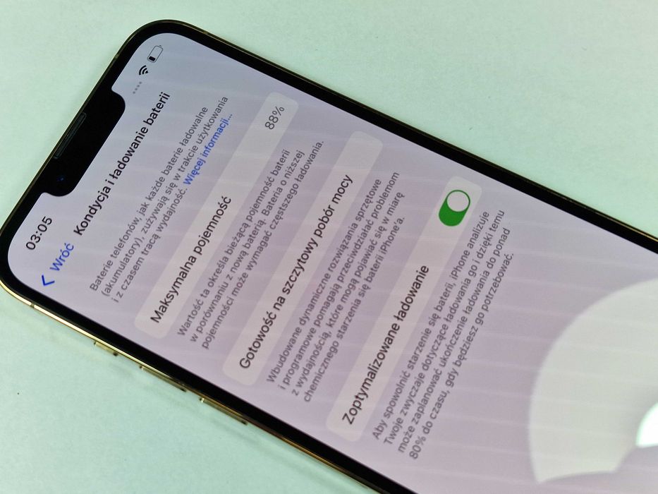 Iphone 13 PRO 128GB/ Gold/ Złoty/ 88%/ Grade A-/ Gwarancja + ładowarka