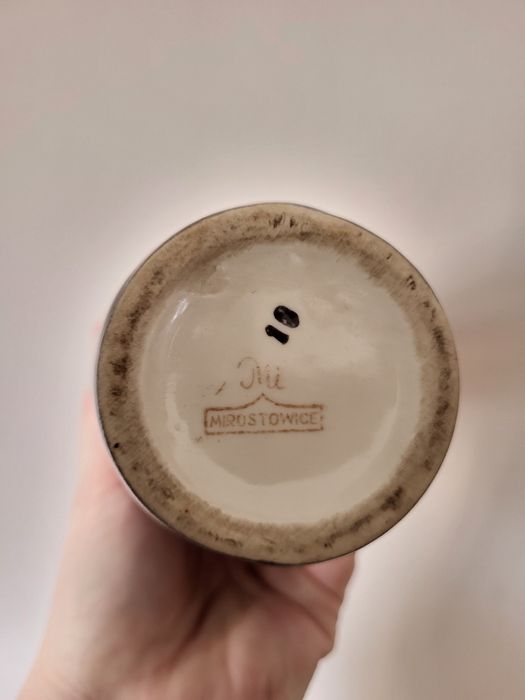 Ceramiczny wazon Mirostowice PRL, sygnowany