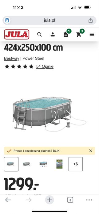 Basen stelażowy prostokątny bestway