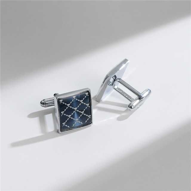 Klasyczne spinki mankietowe do koszuli niebieskie ślub wesele komunię