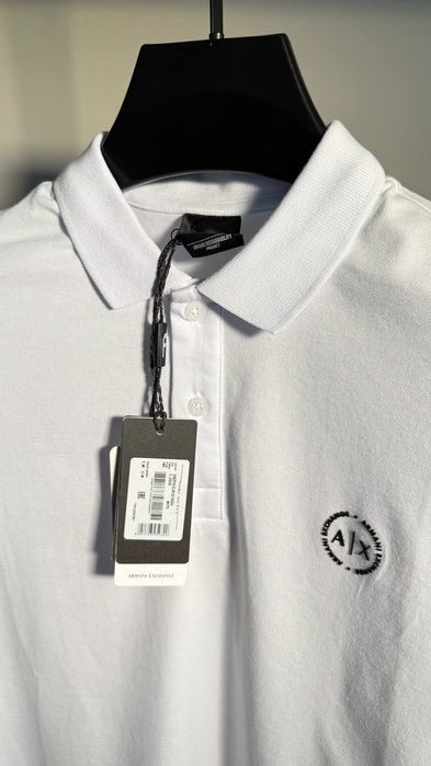 Стильна футболка з комірцем Armani White