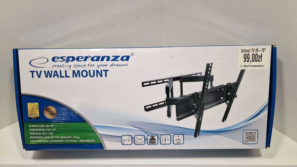 NOWY uchwyt ścienny TV Esperanza 26-70" 55kg VESA Komis Madej Czeladź