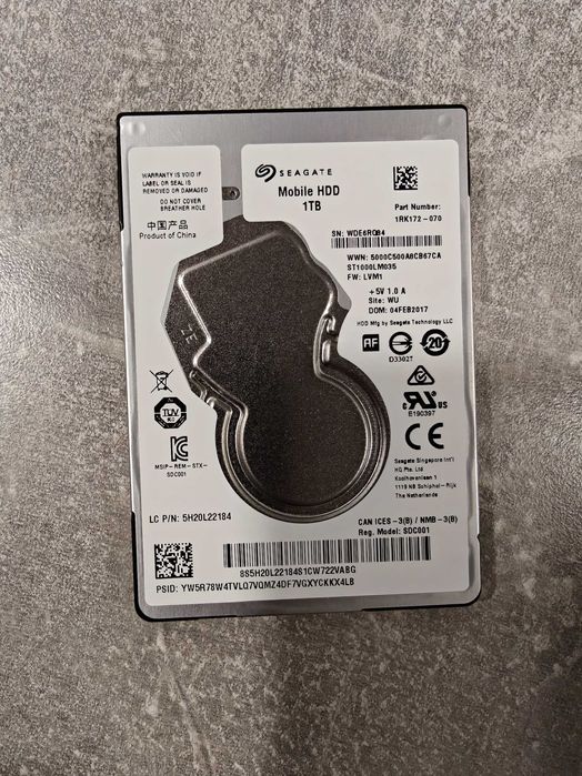 накопичувач HDD Seagate 1TB 5400rpm 128Mb 2.5" SATA III ST1000LM035-1RK172