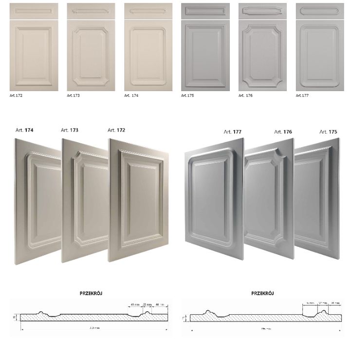 Fronty ze sztukaterią - HIT, wiele kolorów