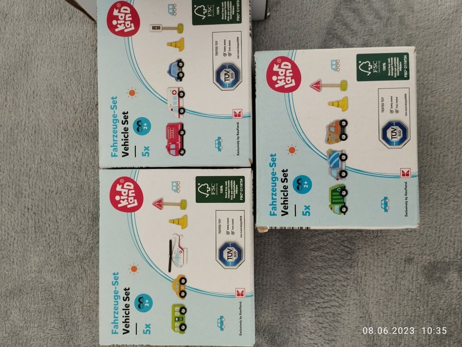 Наборы деревянных машинок, гараж техника, Kid land