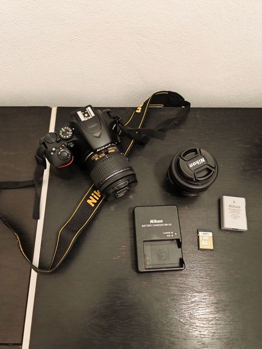 Nikon D3500 + Lente Kit + Nikkor 35mm 1.8G / Dji Mic Mini II / Insta360 OneRS Twin / Godox TT685 II N / Godox TT350 N / Acessórios