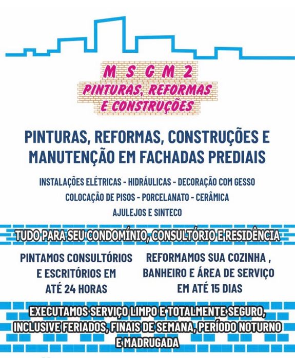 MSG M2 Pintura, remodelação, construção, manutenção e serviços diversos