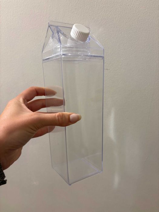 Duas garrafas de leite/sumo quadrada de 1L à prova de vazamentos