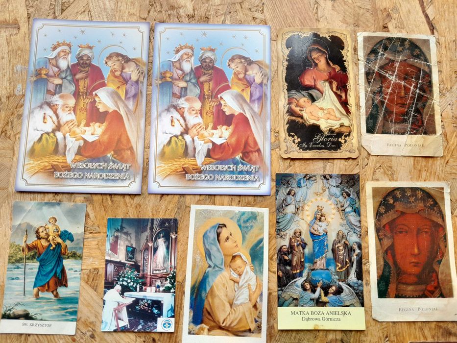 Stare obrazki święte kolędowe dewocjonalia zestaw 15 sztuk