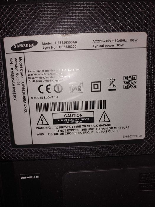 TV Samsung UE55J6300 "ecran curvo" "placas"