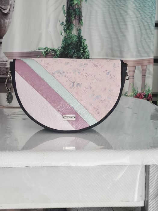 Farbotka Klapka CLASSIC patchwork  moon /sun / hanza puro / skóra