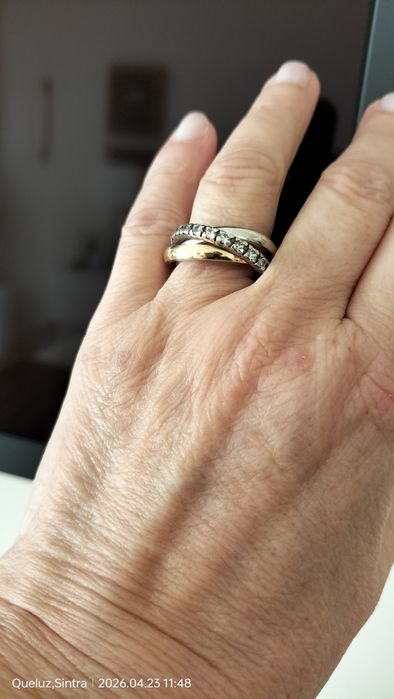 Aliança em ouro e prata