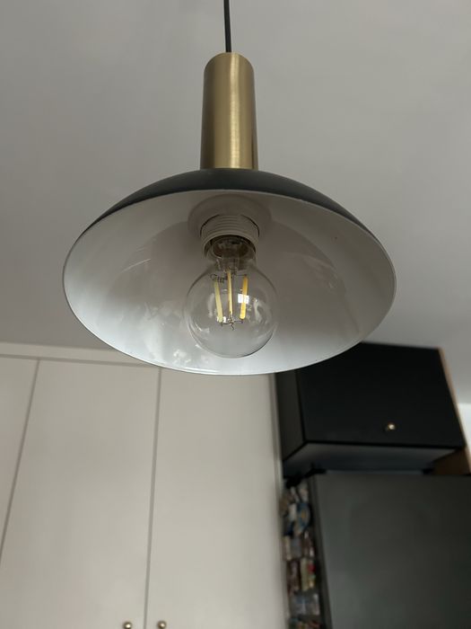 Lampy metalowe czarno-zlote loft