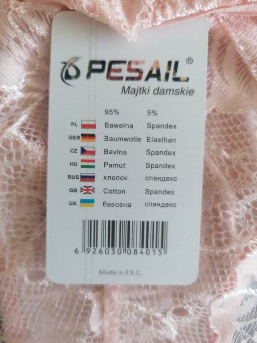 NOWE majtki bawełniane z koronką L
