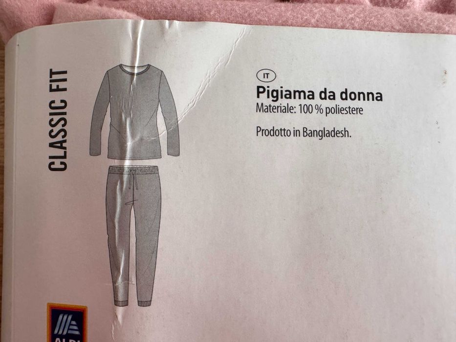 Piżama damska 40/42 zimowy wzór różowa