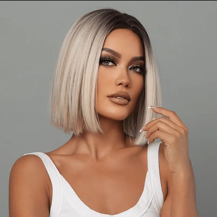 Peruka platyna ombre