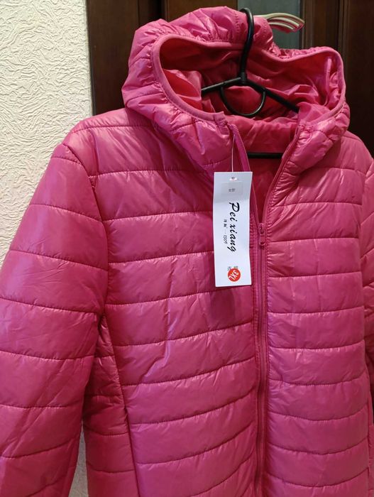 Куртка жіноча рожева з капюшоном р. 2XL