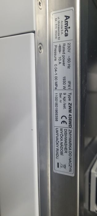 Zmywarka Amica 45 cm