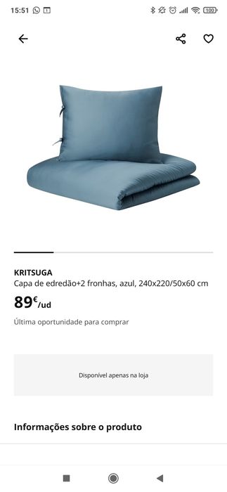 Conjunto capa de edredão e 2 fronhas ikea