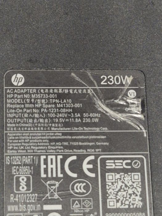 Oryginalny zasilacz HP 230W  wtyk 4,5x3mm+pin