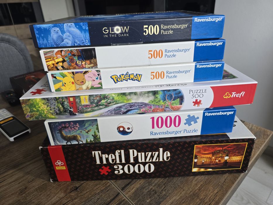 Puzzle (500, 1000, 3000) glow i zwykłe + gratis
